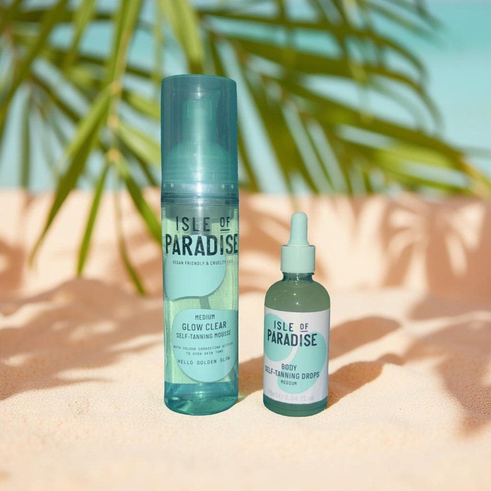 ✨ Isle of Paradise Glow Duo – Self Tanning Mousse & Body Drops (Medium) ✨